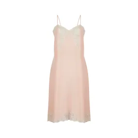 1930s Peach Silk and Lace Insert Slip Dress