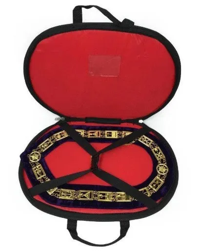33rd Degree - Scottish Rite Rhinestone Chain Collar - Gold/Silver on Black   Free Case