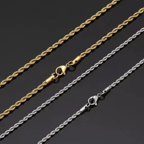 3MM TWIST GOLD CHAIN