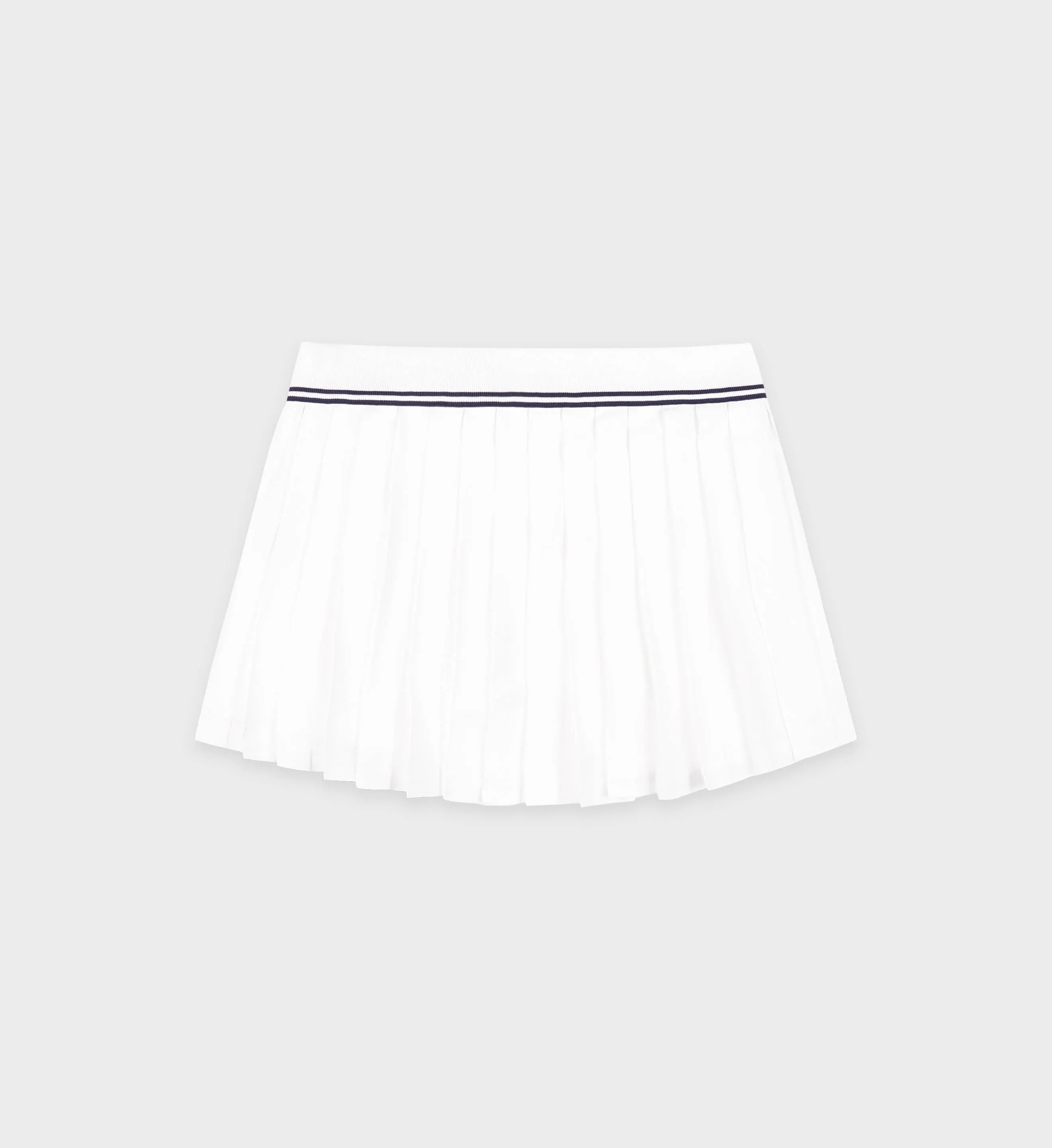 Abigail Pleated Skirt - Off White/Navy