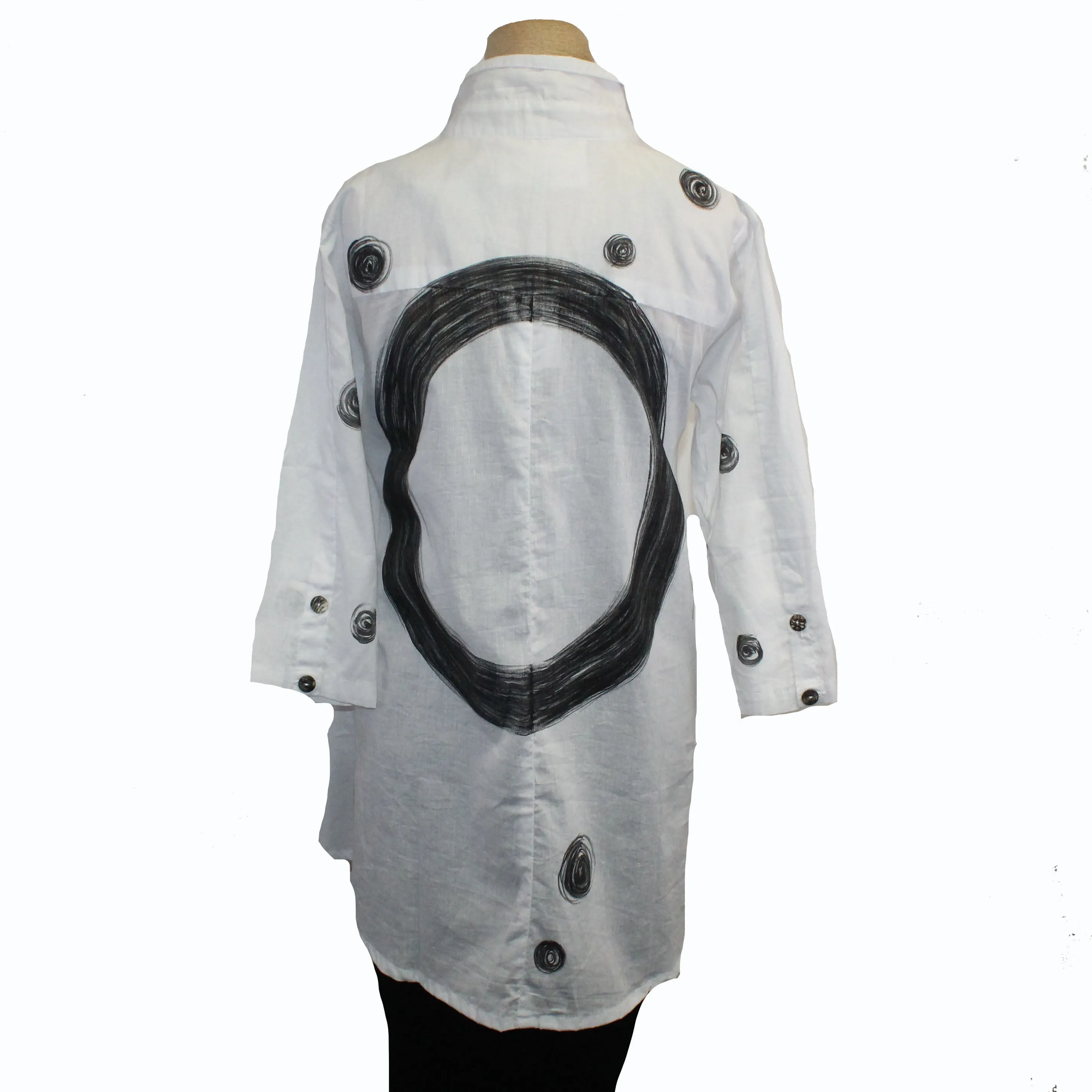Adverb Shirt, Anywhere, Circles, White/Black XS