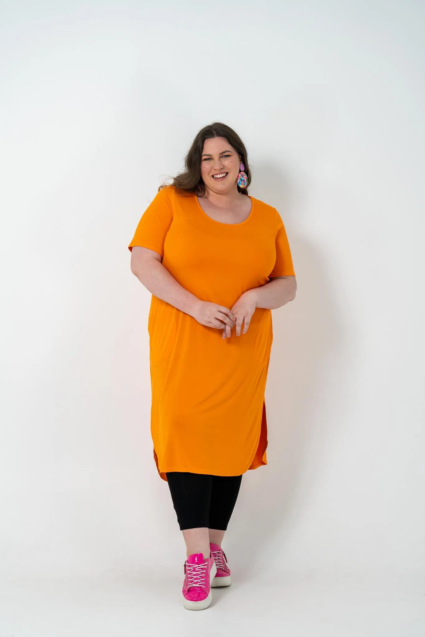 'ALANA' T-Shirt Dress - Orange
