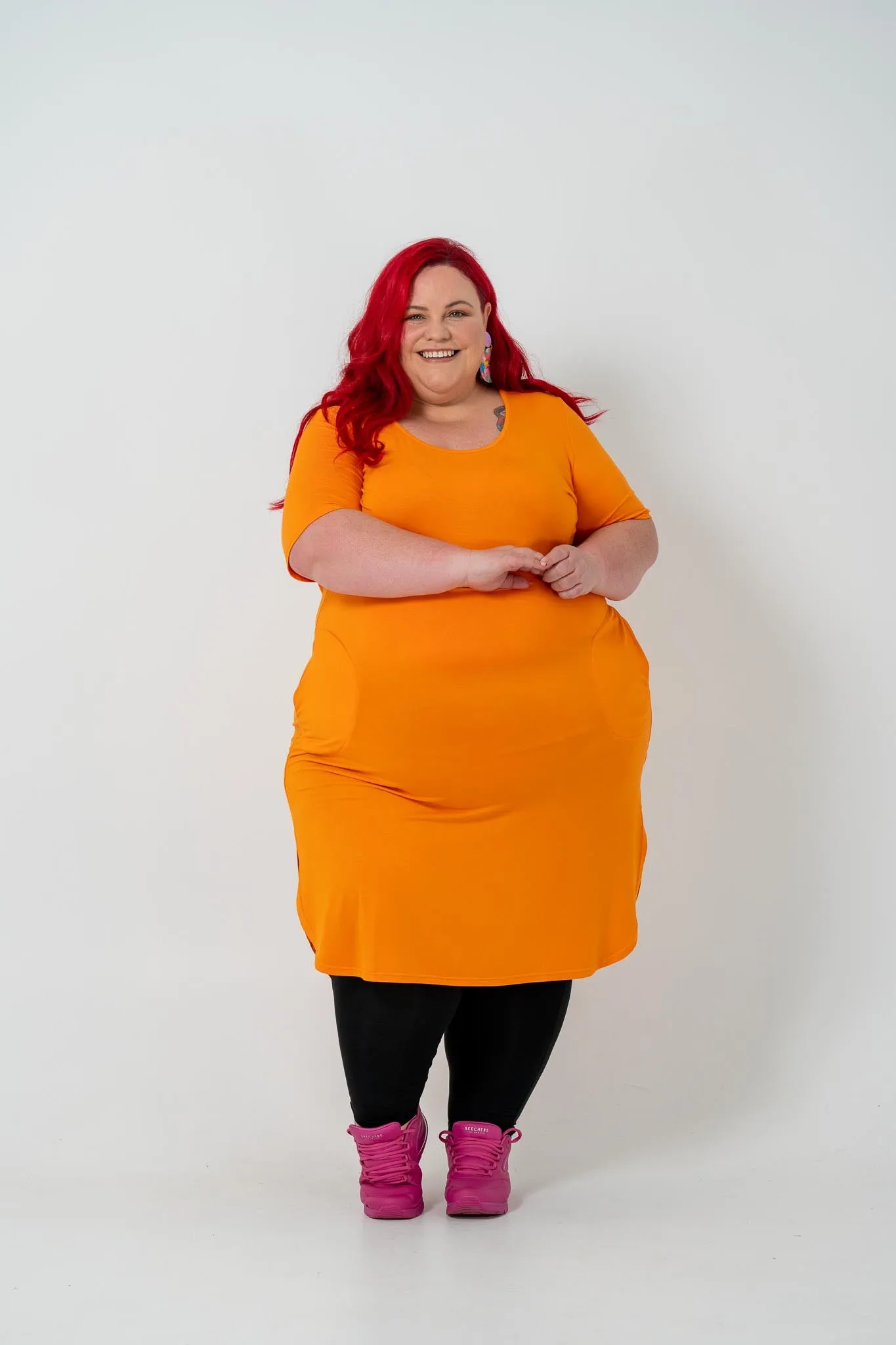 'ALANA' T-Shirt Dress - Orange