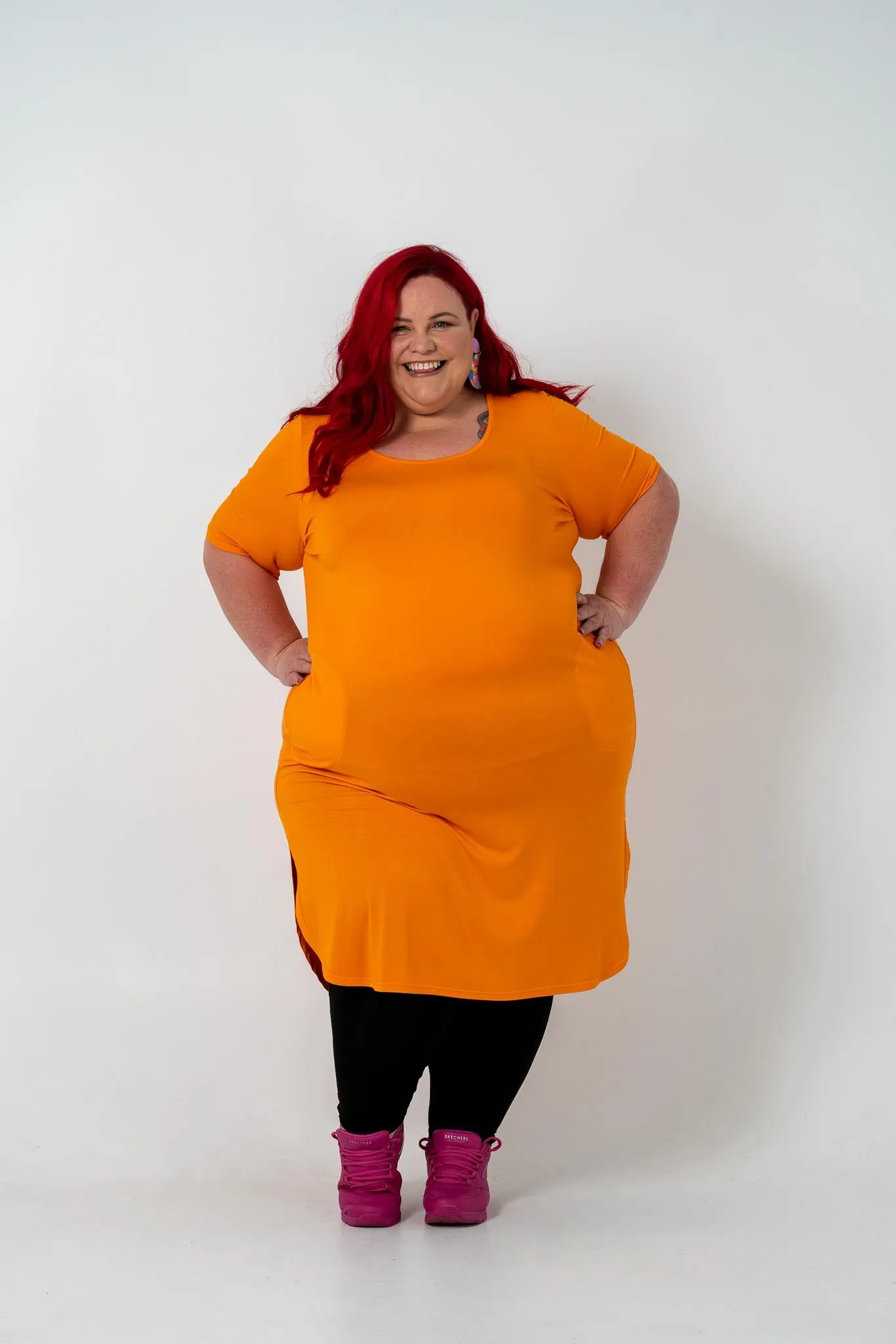 'ALANA' T-Shirt Dress - Orange
