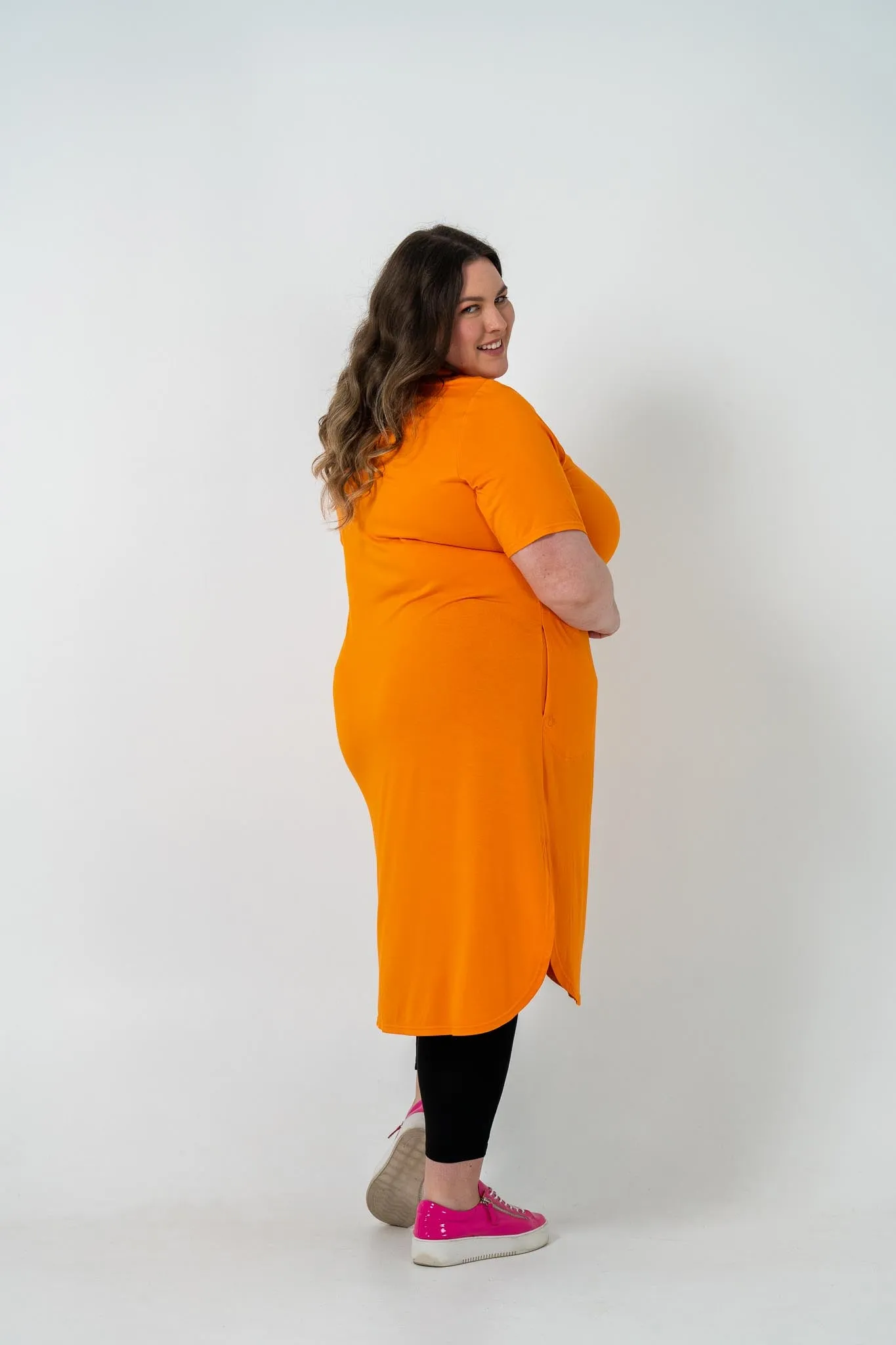 'ALANA' T-Shirt Dress - Orange