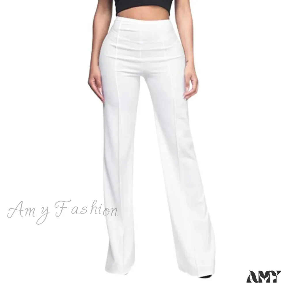 Amy Fashion - Elegant Work Office Casual Long Trousers