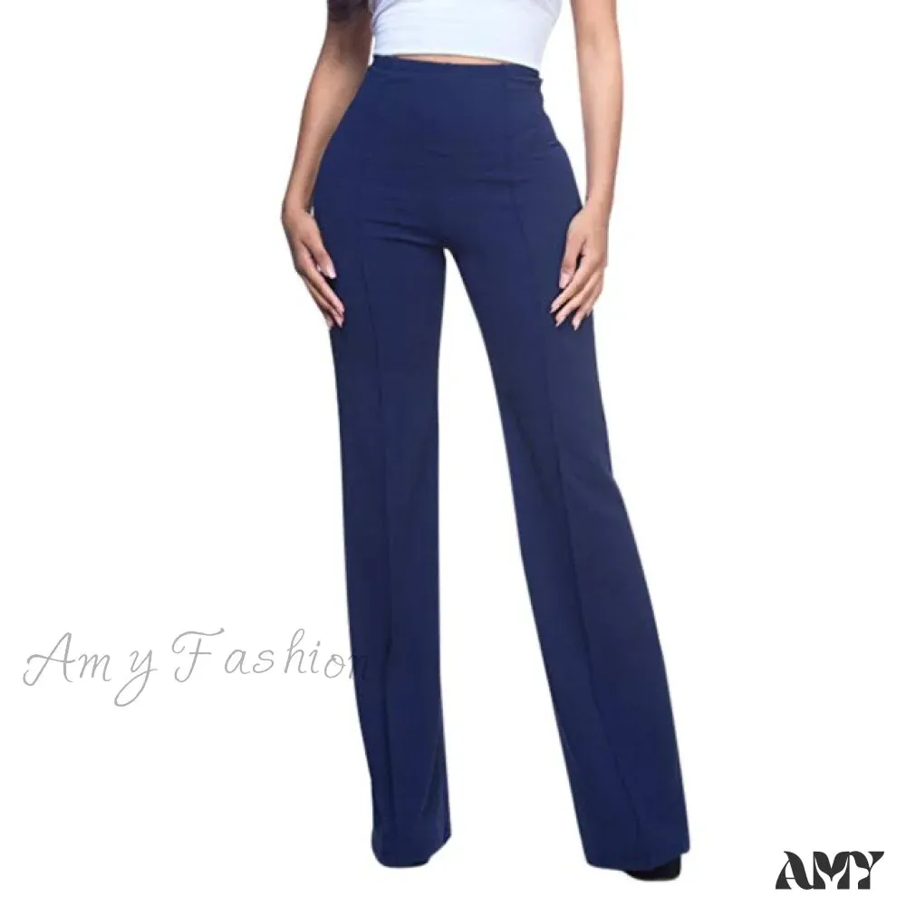 Amy Fashion - Elegant Work Office Casual Long Trousers