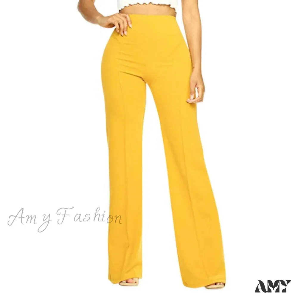 Amy Fashion - Elegant Work Office Casual Long Trousers