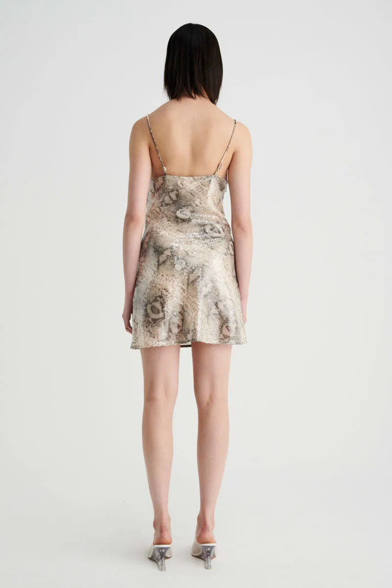 Aquarius Cowl Neck Strappy Mini Dress