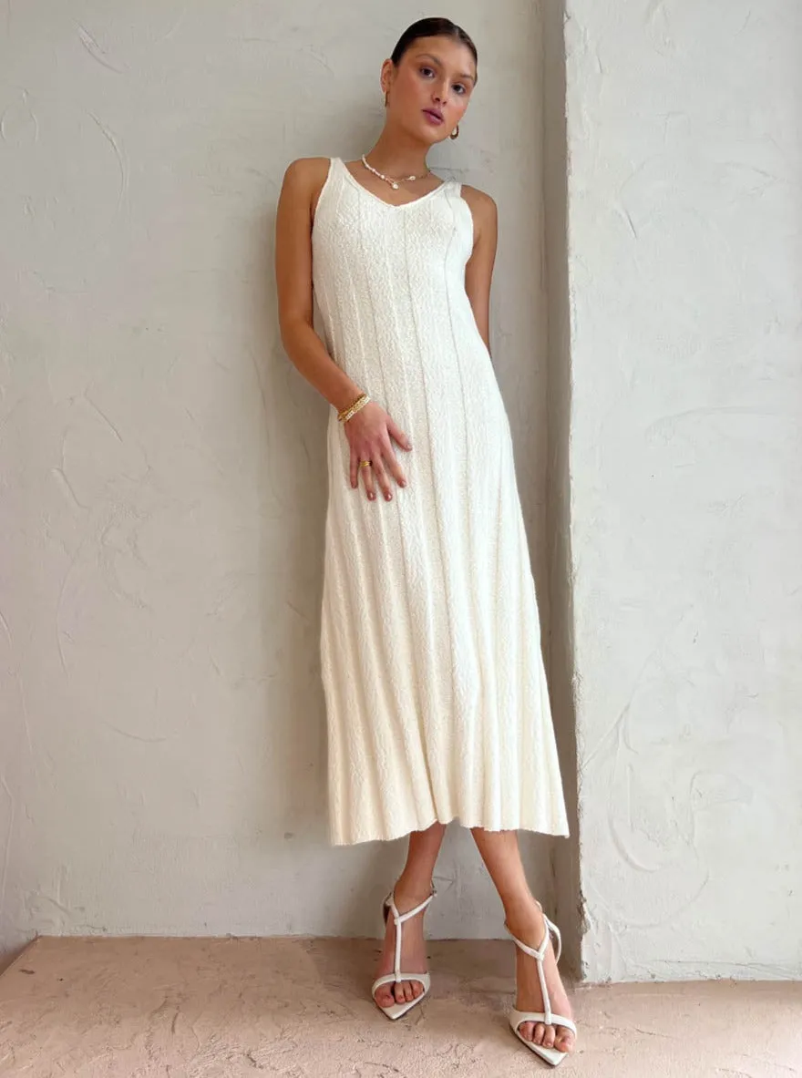 Assembly Label Nina Boucle Dress in Antique White