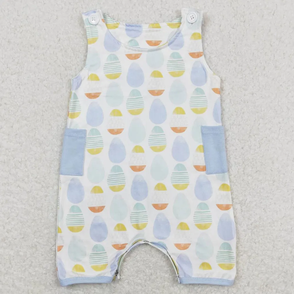 Baby Boys Romper Easter Eggs Sleeveless Buttons Rompers SR0901