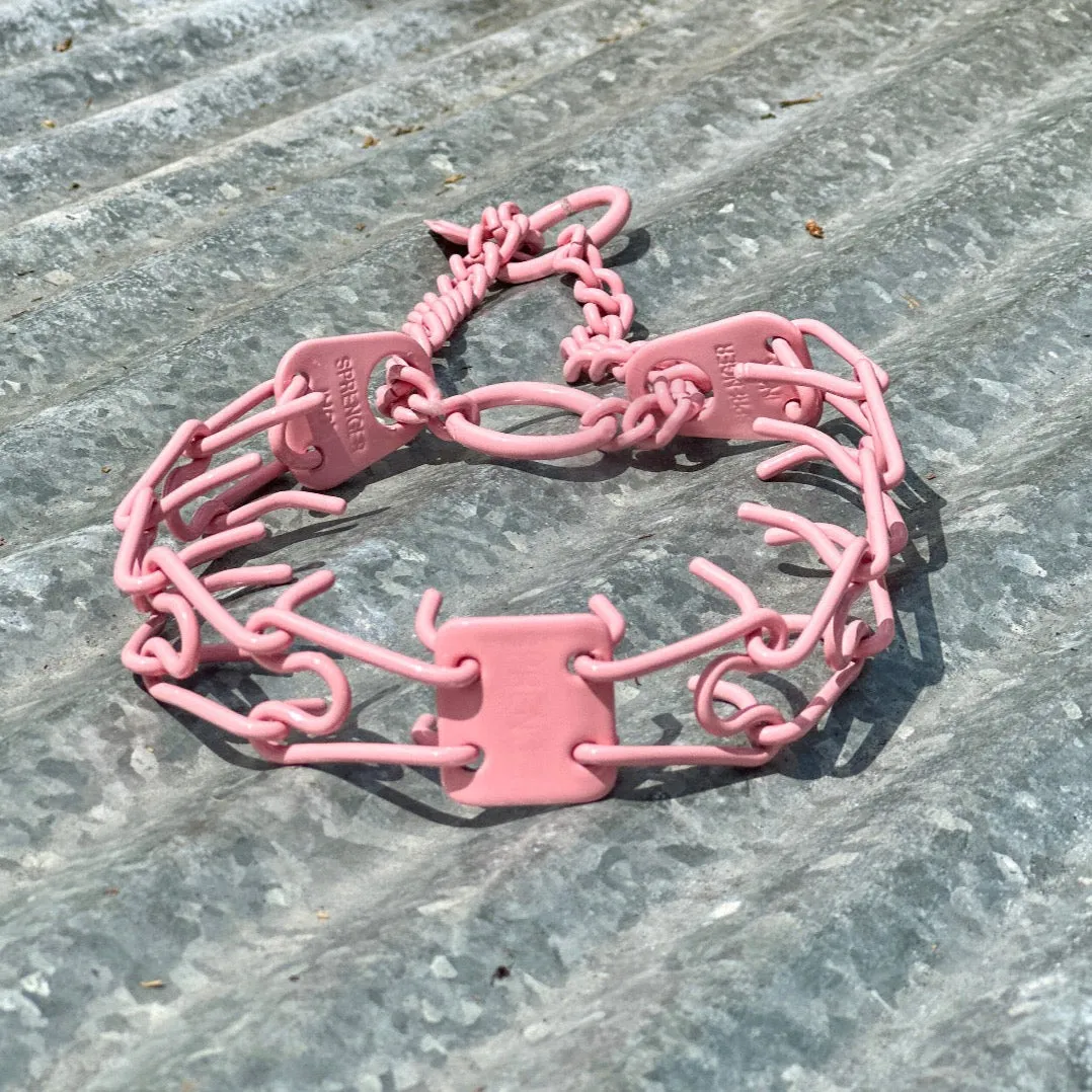 Baby Pink Custom Powder Coated Herm Sprenger Prong Collar for Dogs
