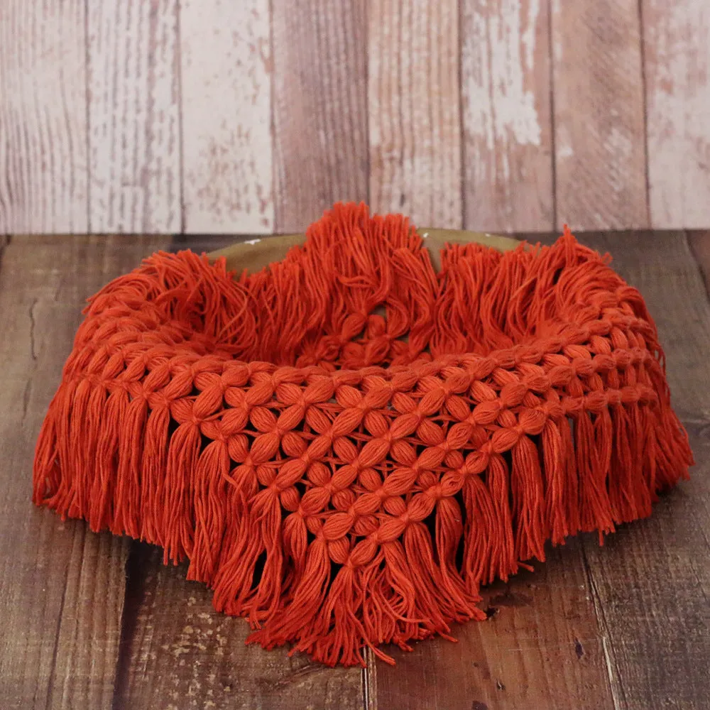 Babymoon Petal Layer Blanket Basket Filler | Baby Photography Props| Orange