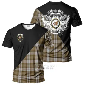 Baillie Dress Tartan T-Shirt with Family Crest and Military Logo Style
