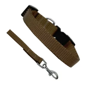 Basic Style Collar and Lead Set — Tan