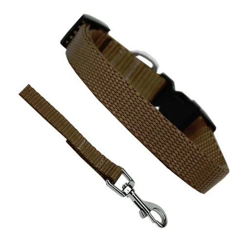 Basic Style Collar and Lead Set — Tan