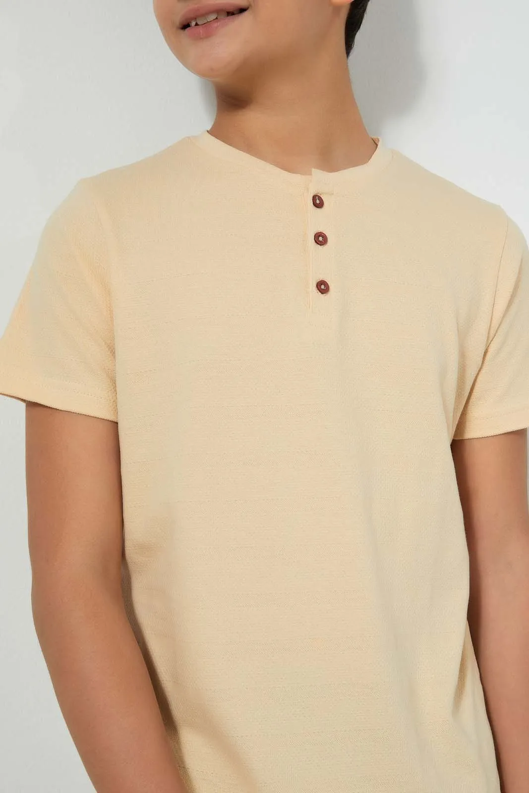 Beige Henley T-Shirt