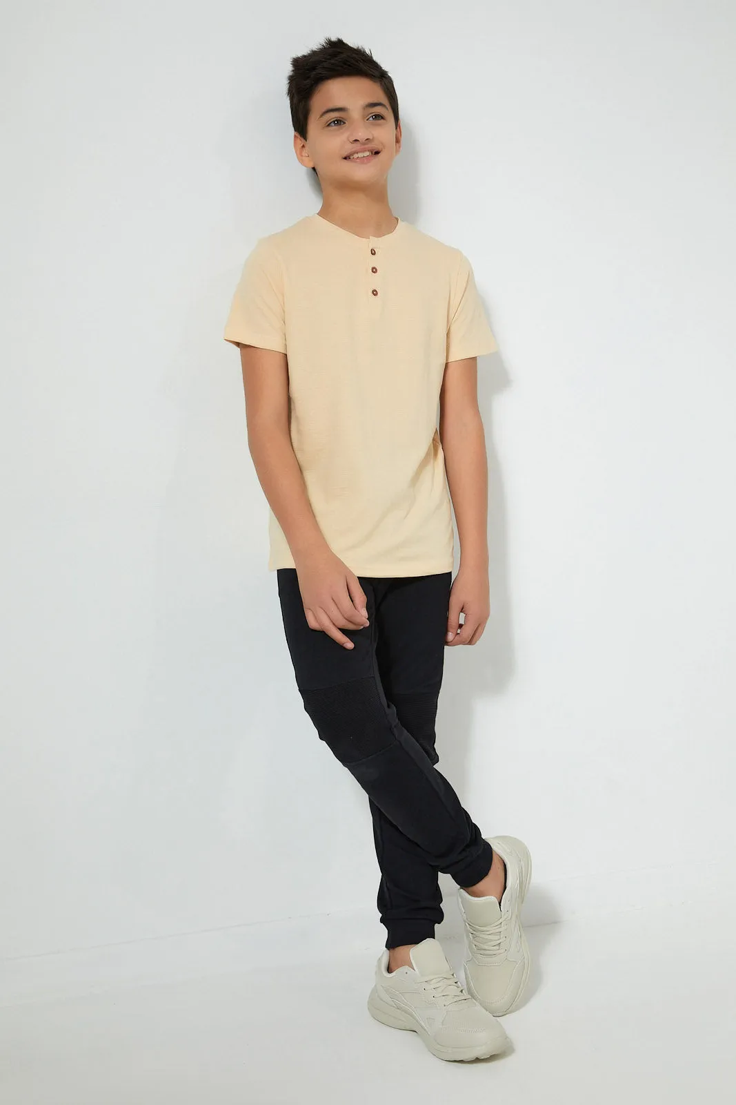 Beige Henley T-Shirt
