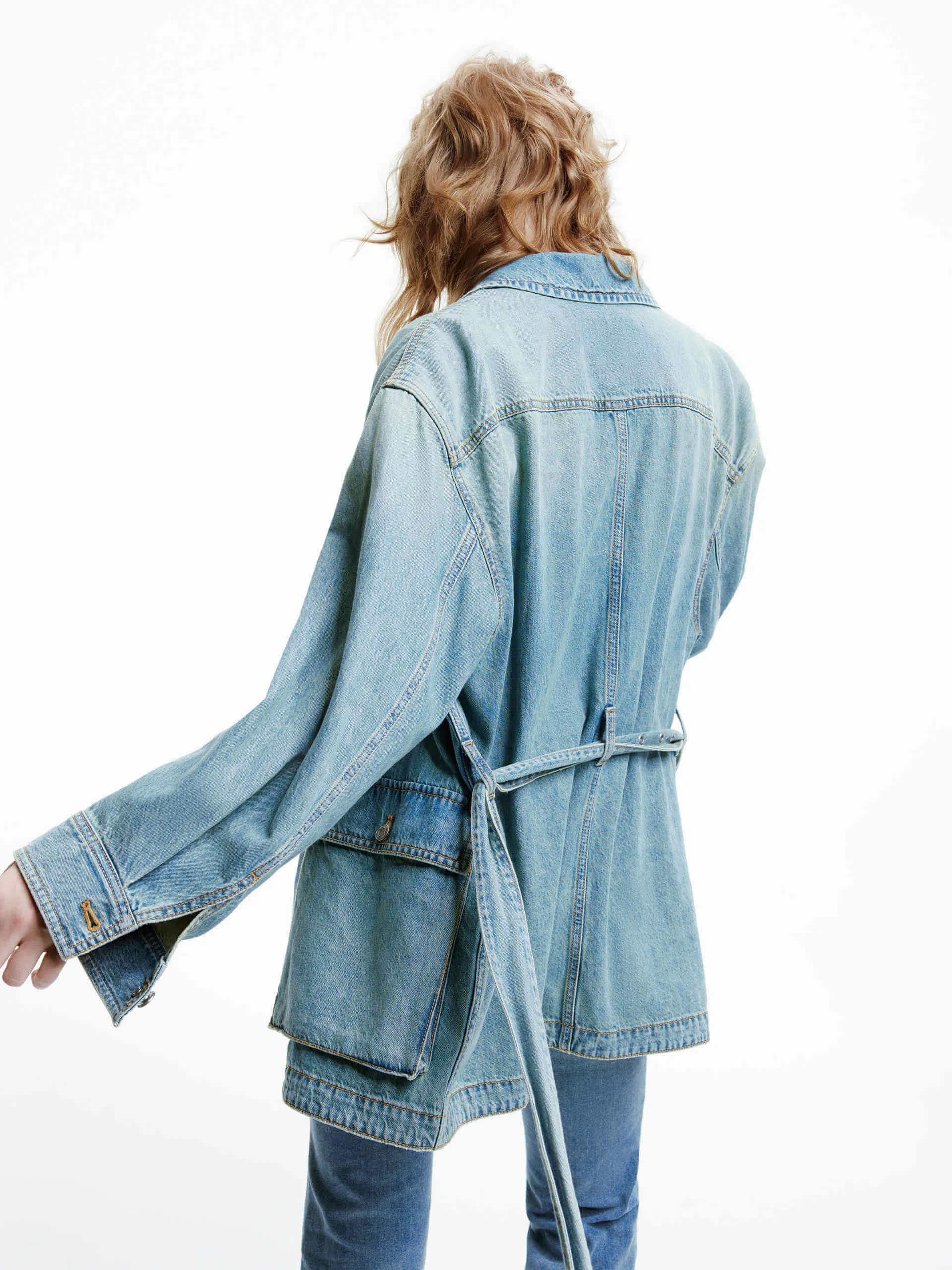 Belt Detail Denim Jacket