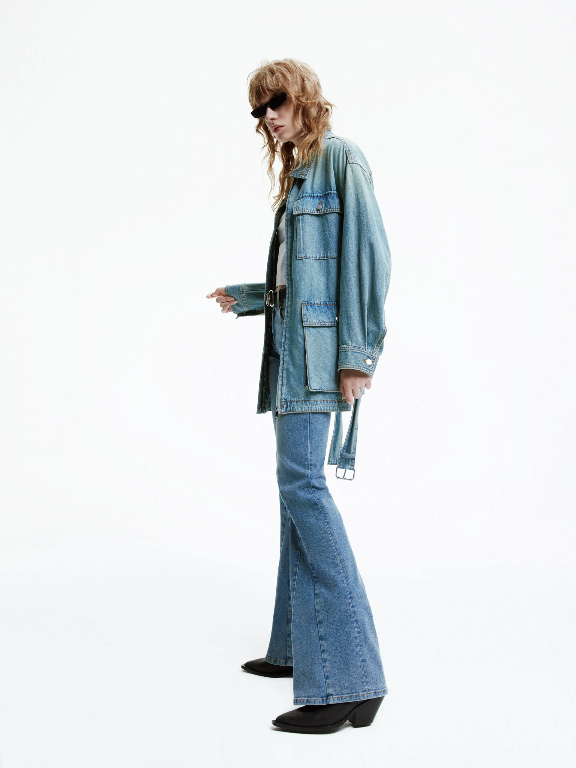 Belt Detail Denim Jacket
