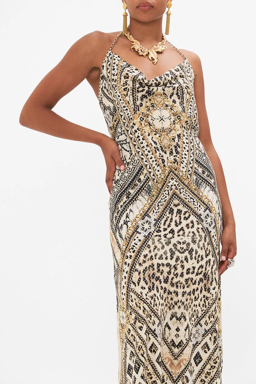 BIAS HALTER DRESS MOSAIC MUSE