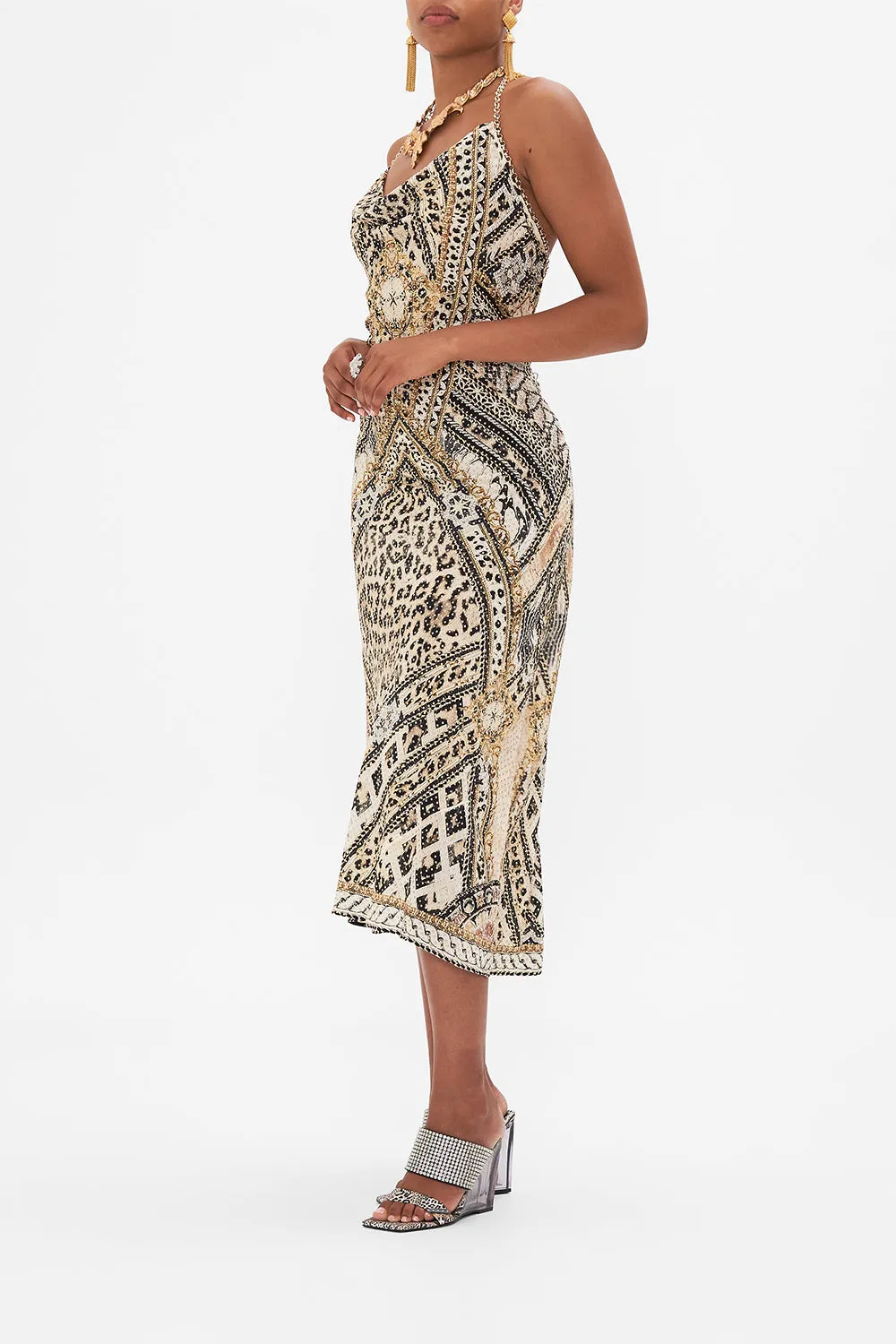 BIAS HALTER DRESS MOSAIC MUSE