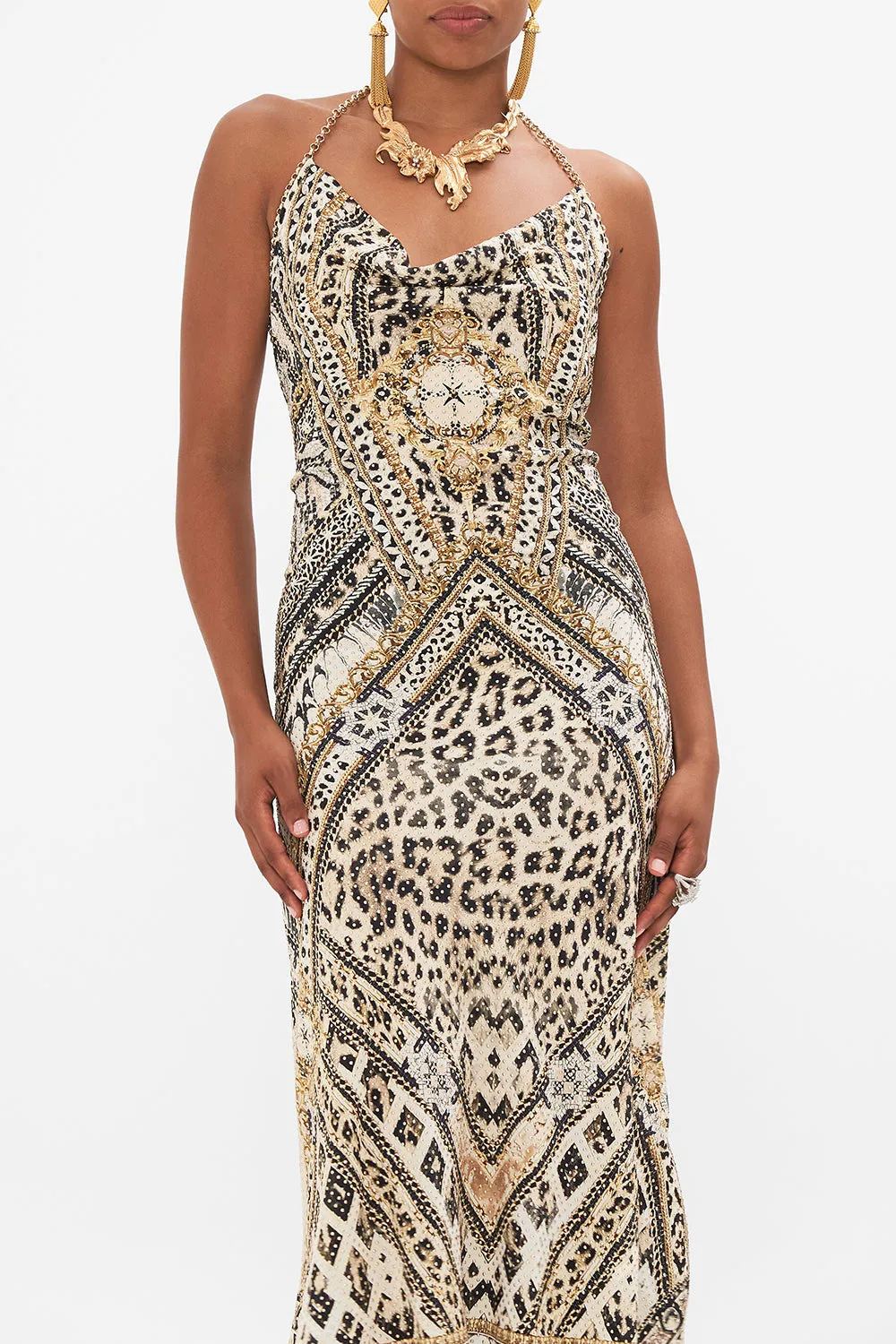 BIAS HALTER DRESS MOSAIC MUSE