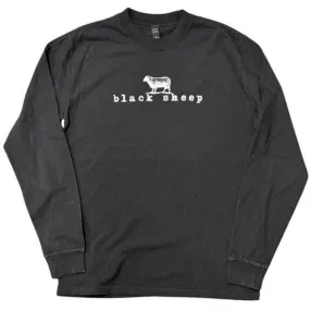 Black Sheep OG Logo Heavy Weight Faded Long Sleeve Tee Vintage Black