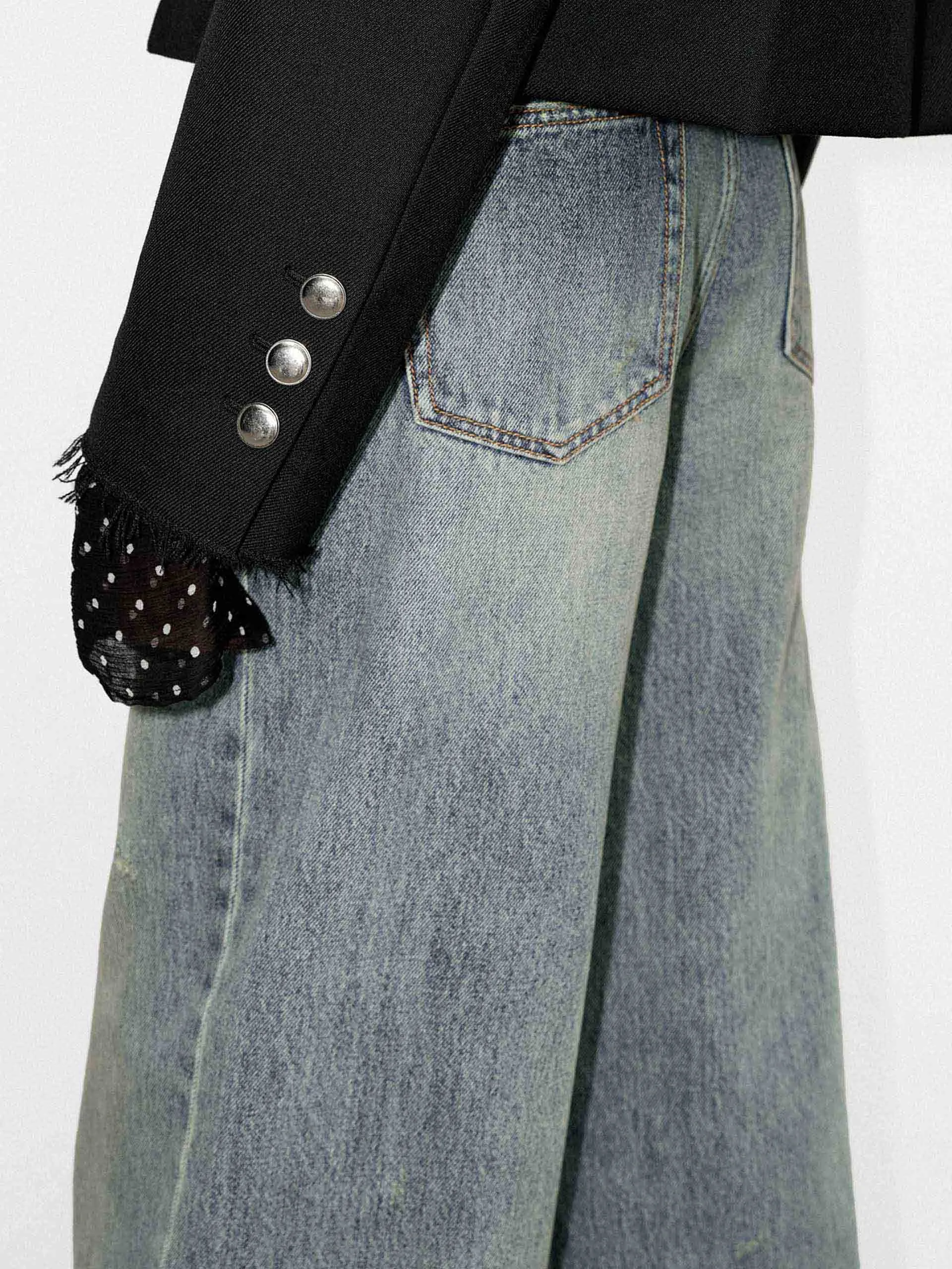 Boxy Fit Collarless Jacket