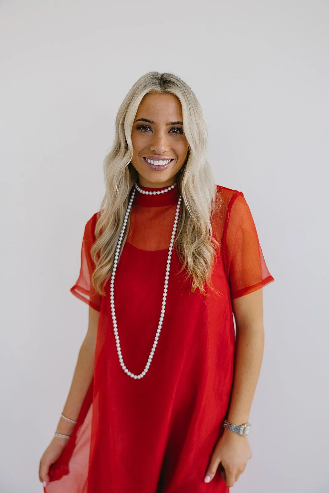Brinley Midi Dress - Red