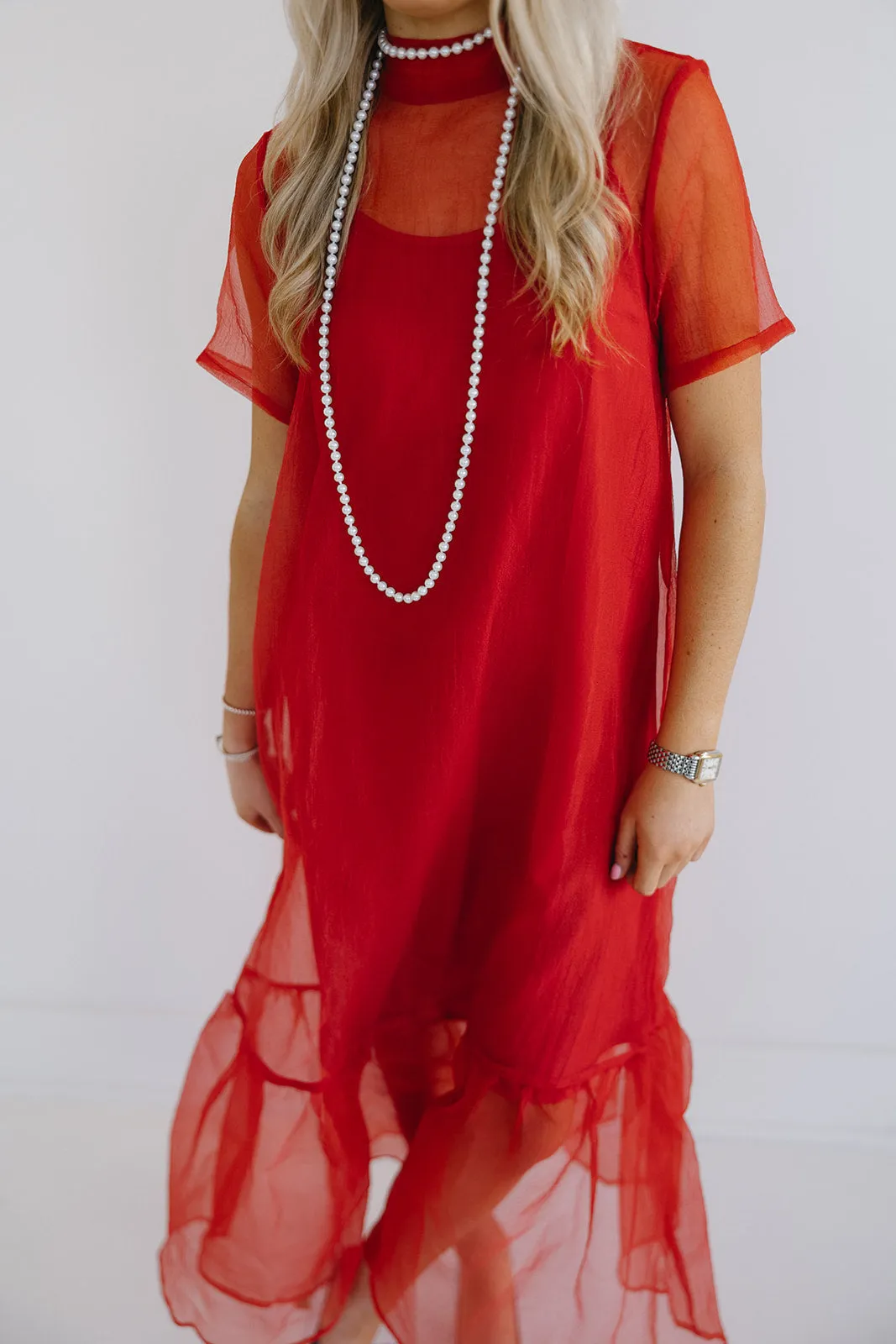 Brinley Midi Dress - Red