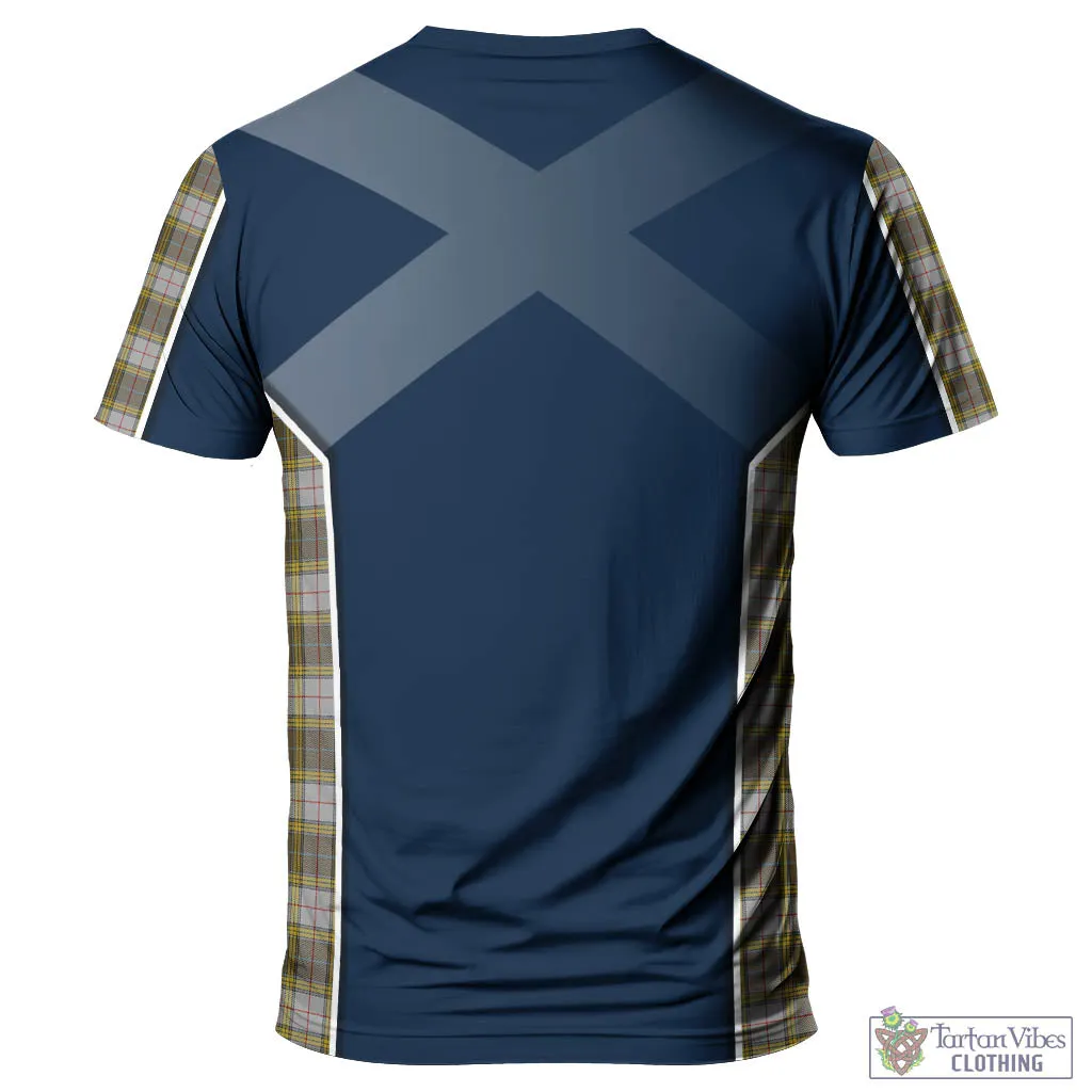 Buchanan Dress Tartan T-Shirt with Family Crest and Lion Rampant Vibes Sport Style