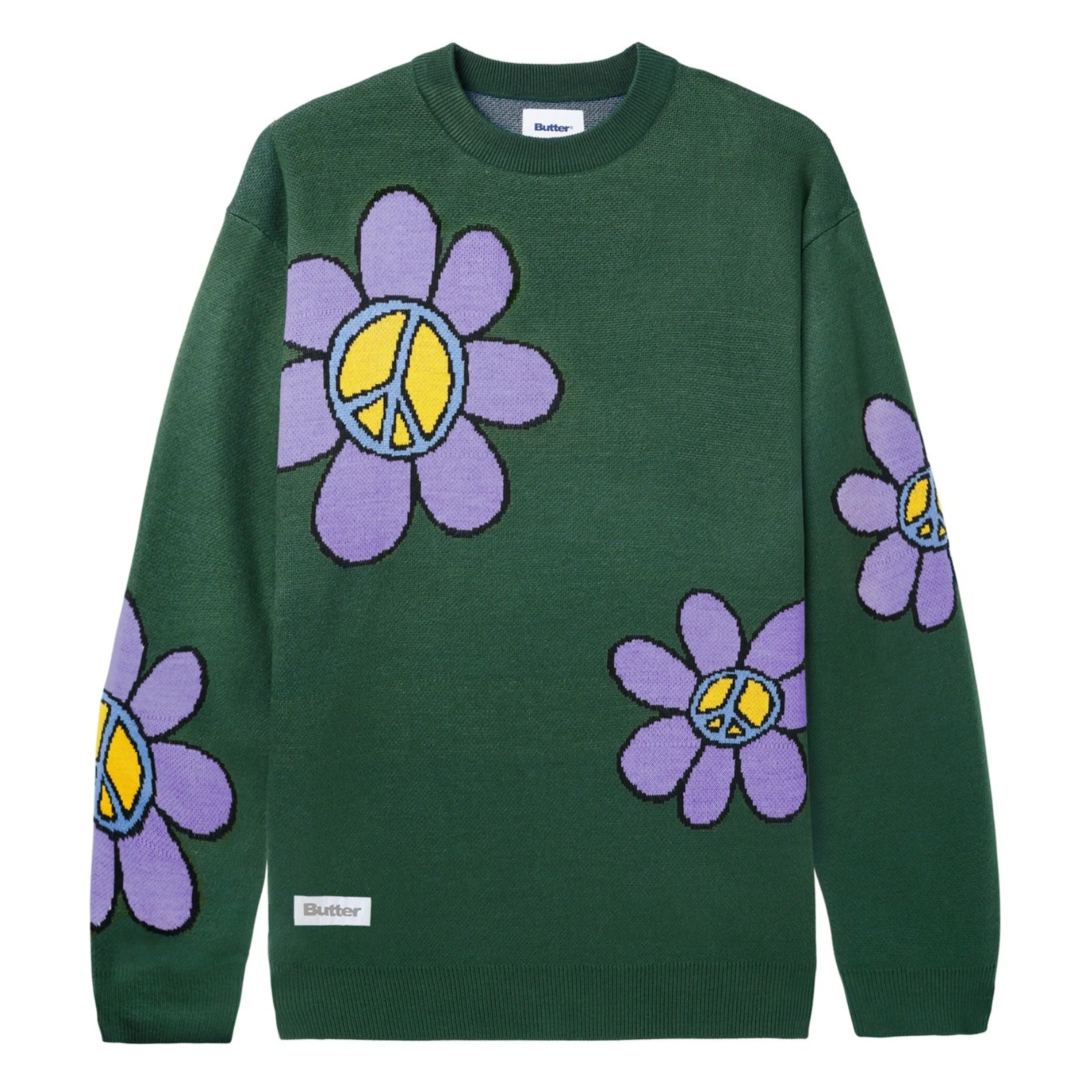 BUTTER GOODS FLOWER KNIT SWEATER SAGE