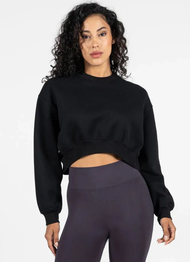 Charly Crop Crewneck | Black