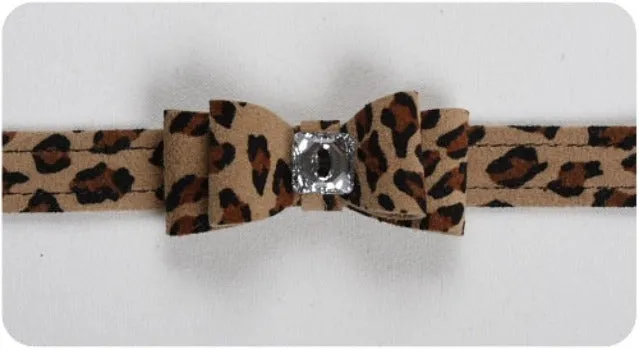 Cheetah Big Bow Collar