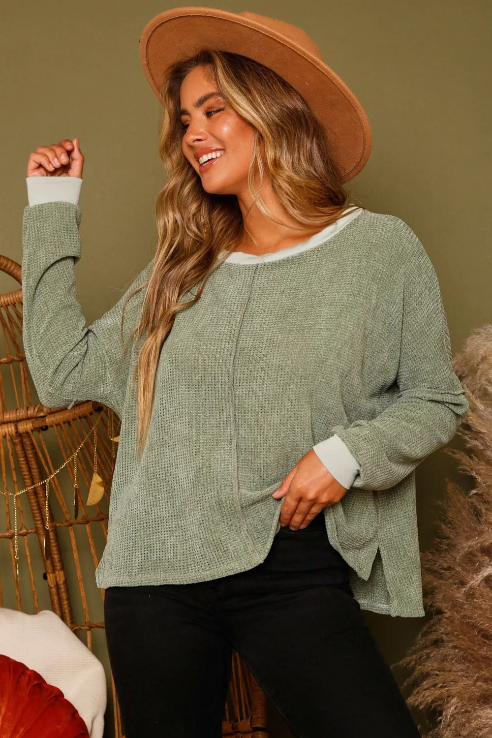 *CHENILLE PULLOVER GREEN