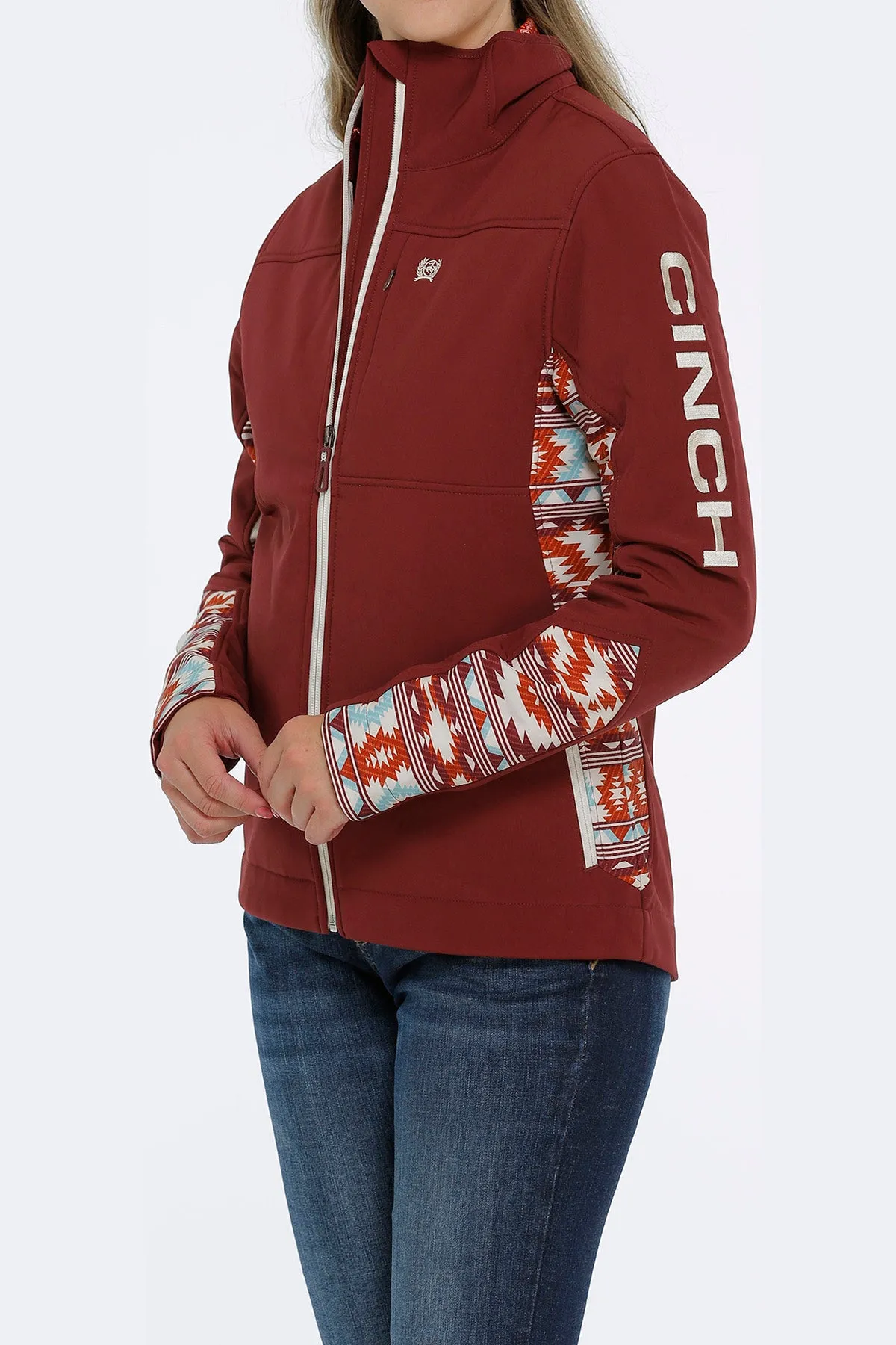 'Cinch' Women's Concealed Carry Bonded Jacket - Burgundy