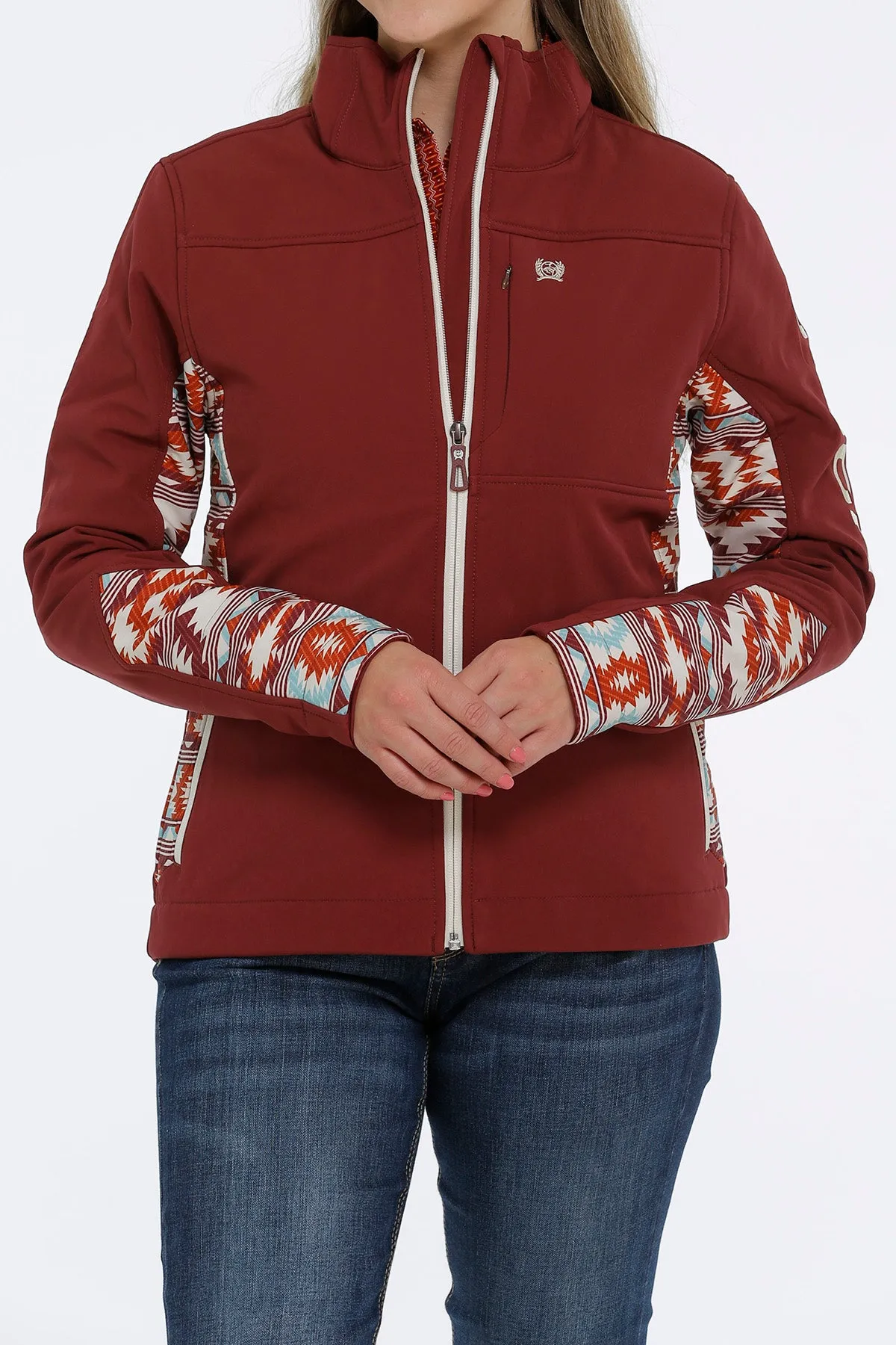 'Cinch' Women's Concealed Carry Bonded Jacket - Burgundy