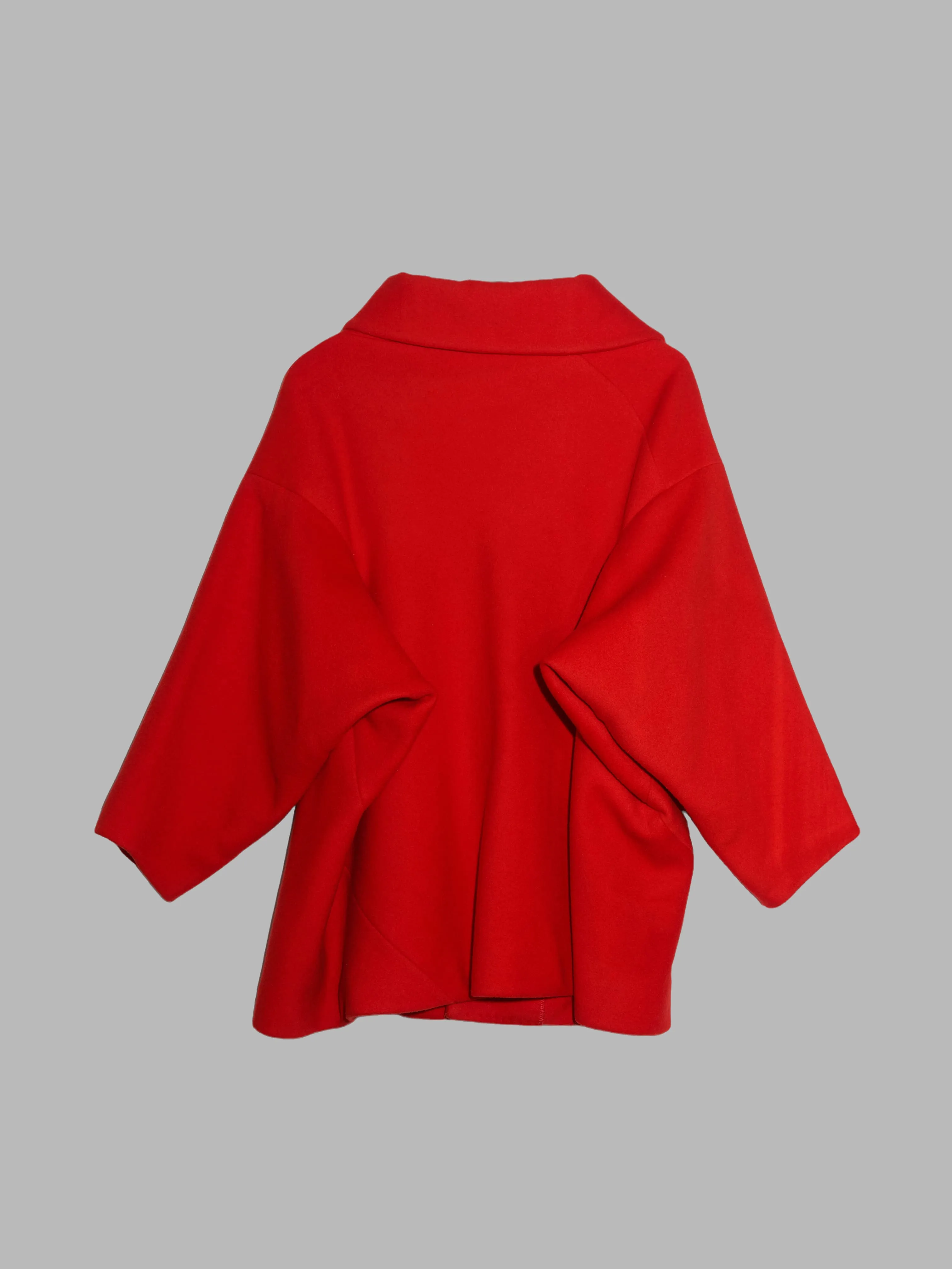 Comme des Garcons winter 1991 orange wool melton oversized dolman sleeve jacket
