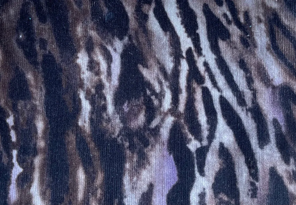 Cool Brown & Lavender Fine-Wale Cotton Corduroy