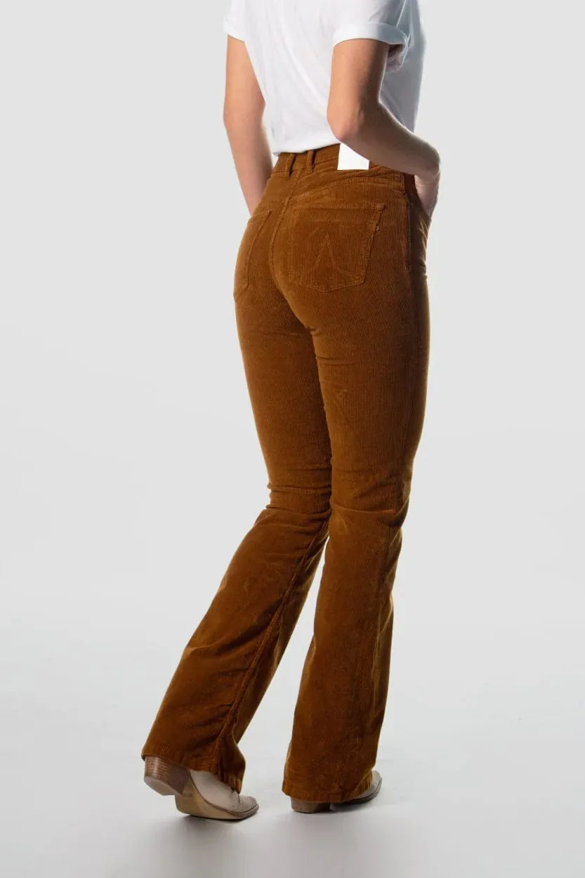 corduroy pants - lisette flare - caramel