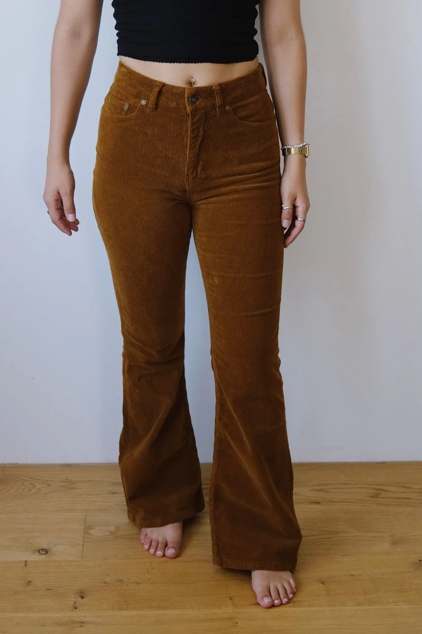 corduroy pants - lisette flare - caramel