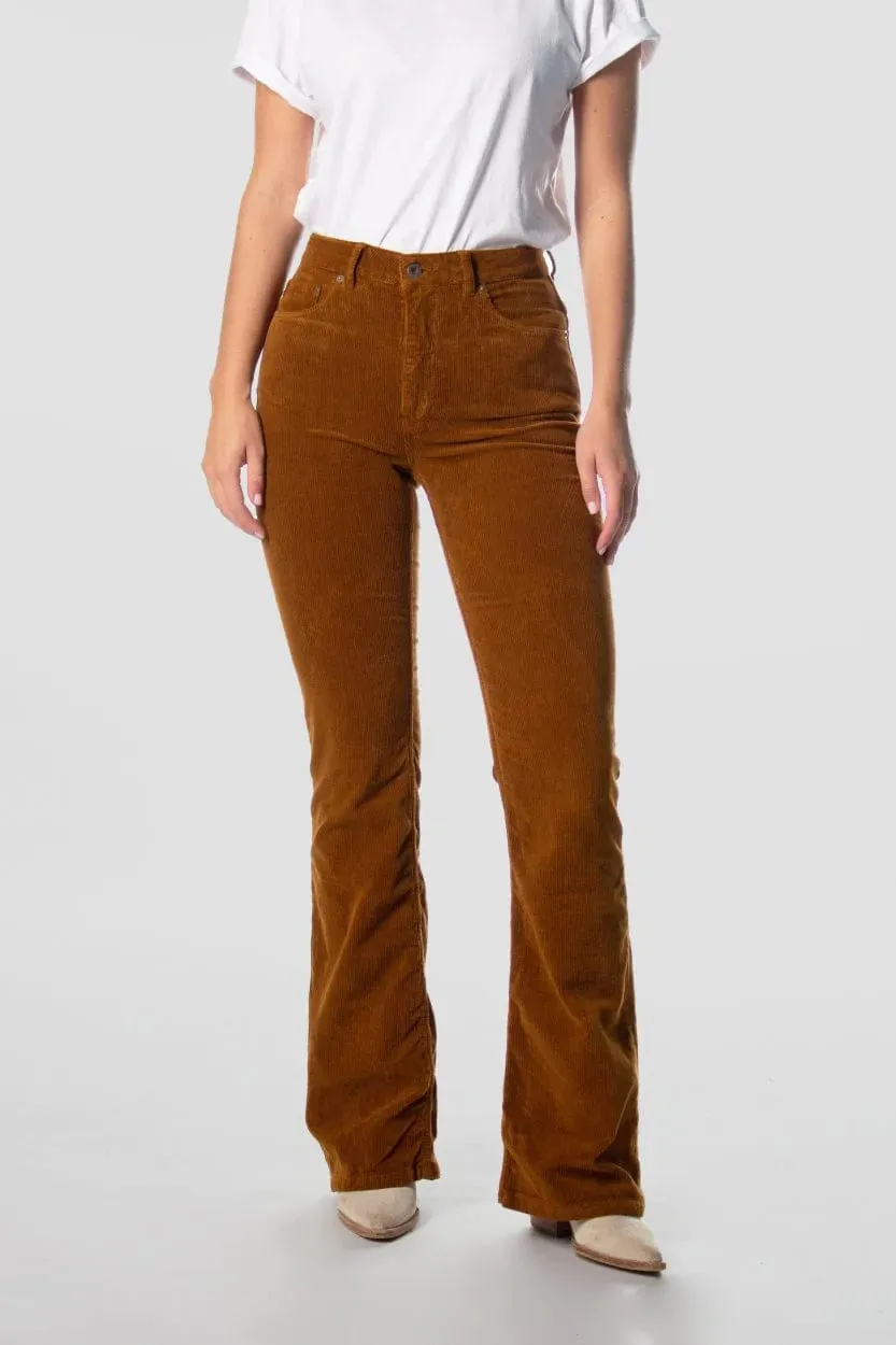 corduroy pants - lisette flare - caramel