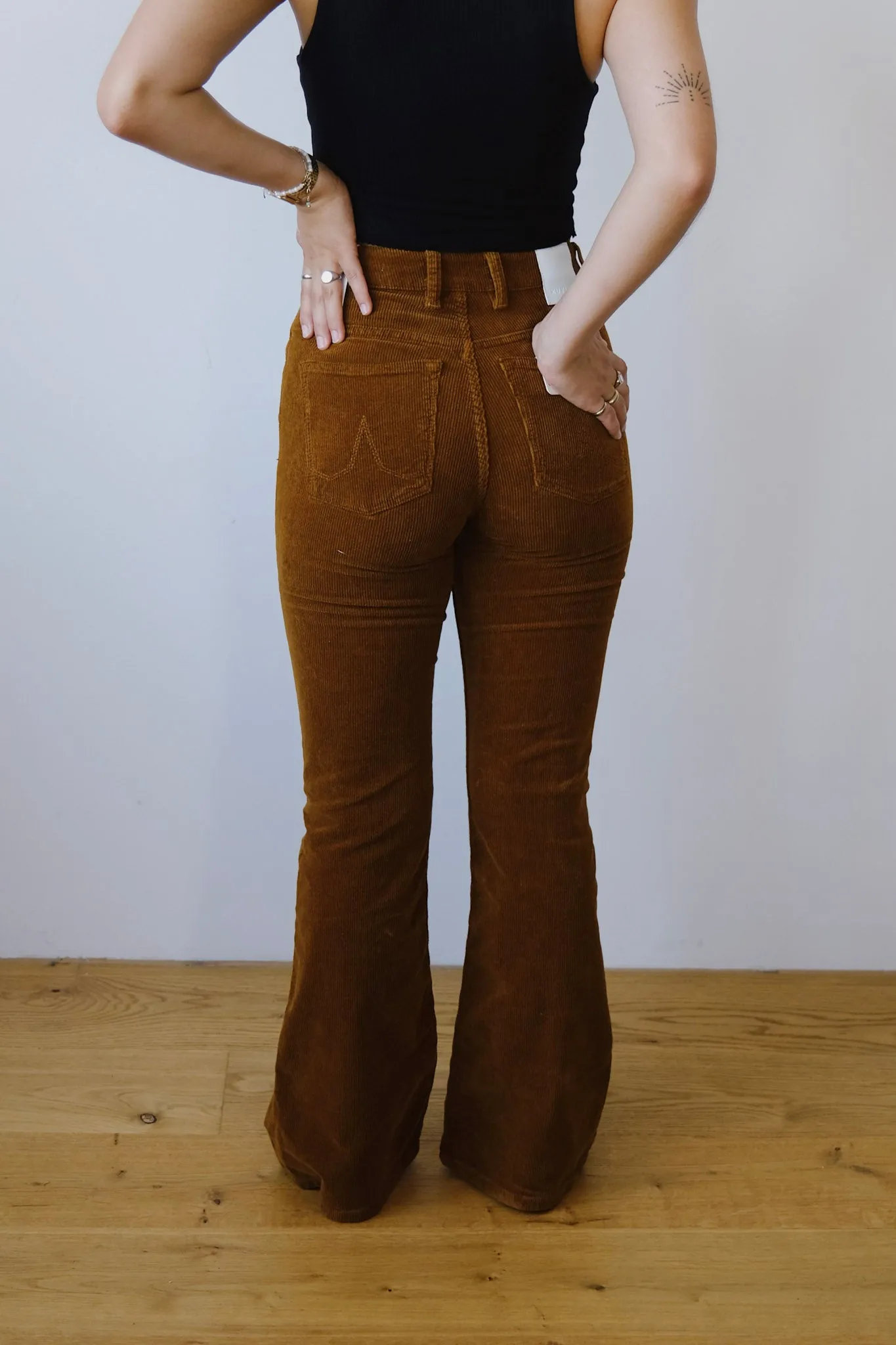 corduroy pants - lisette flare - caramel