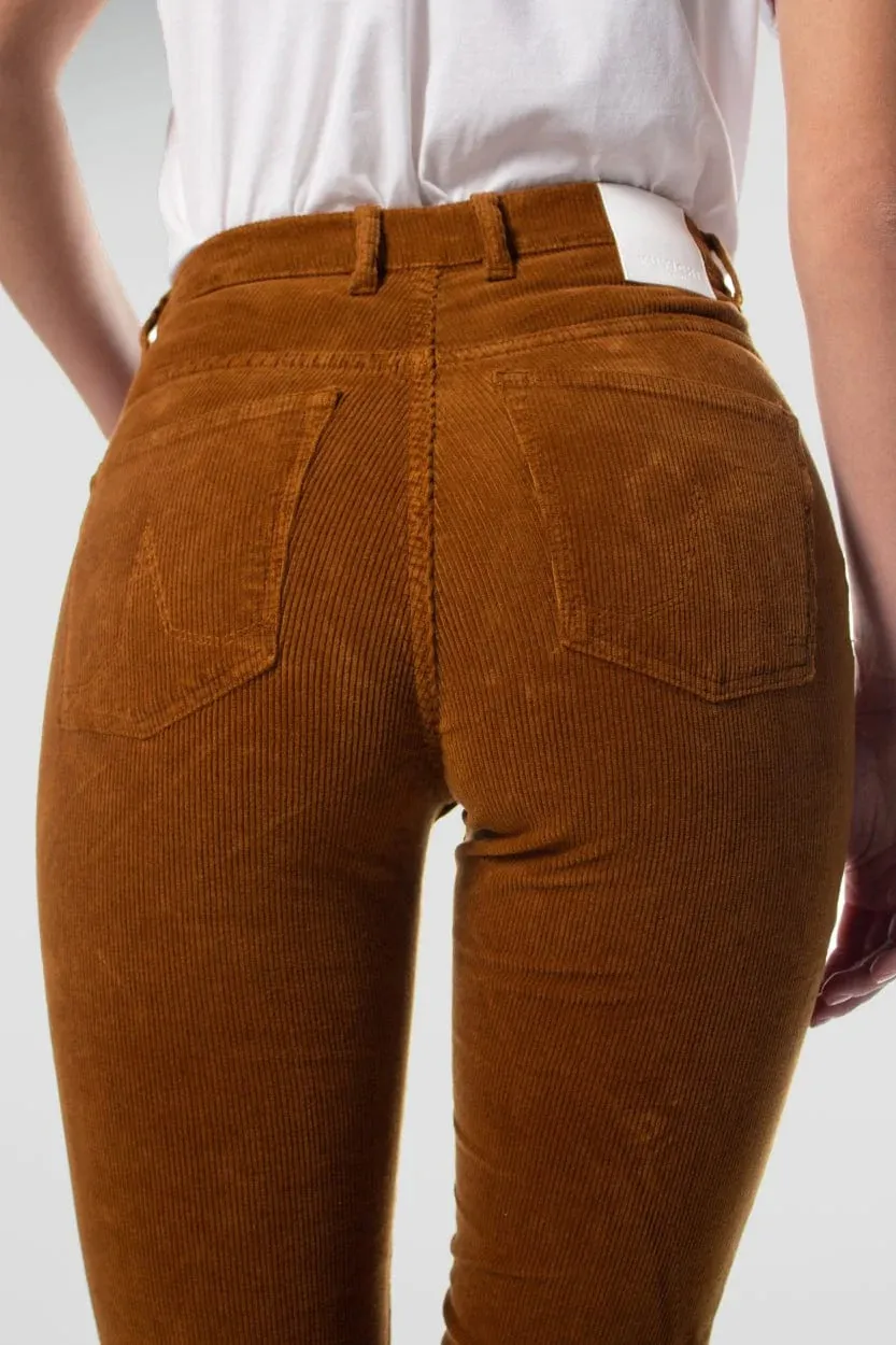 corduroy pants - lisette flare - caramel