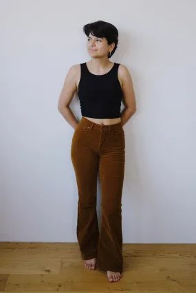 corduroy pants - lisette flare - caramel