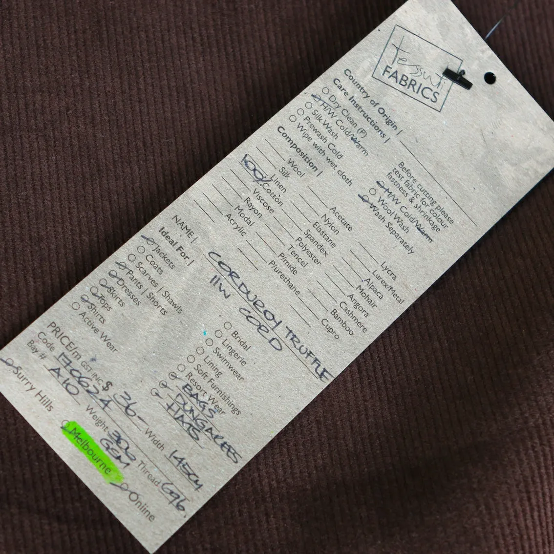 Corduroy Truffle - 11 Wale
