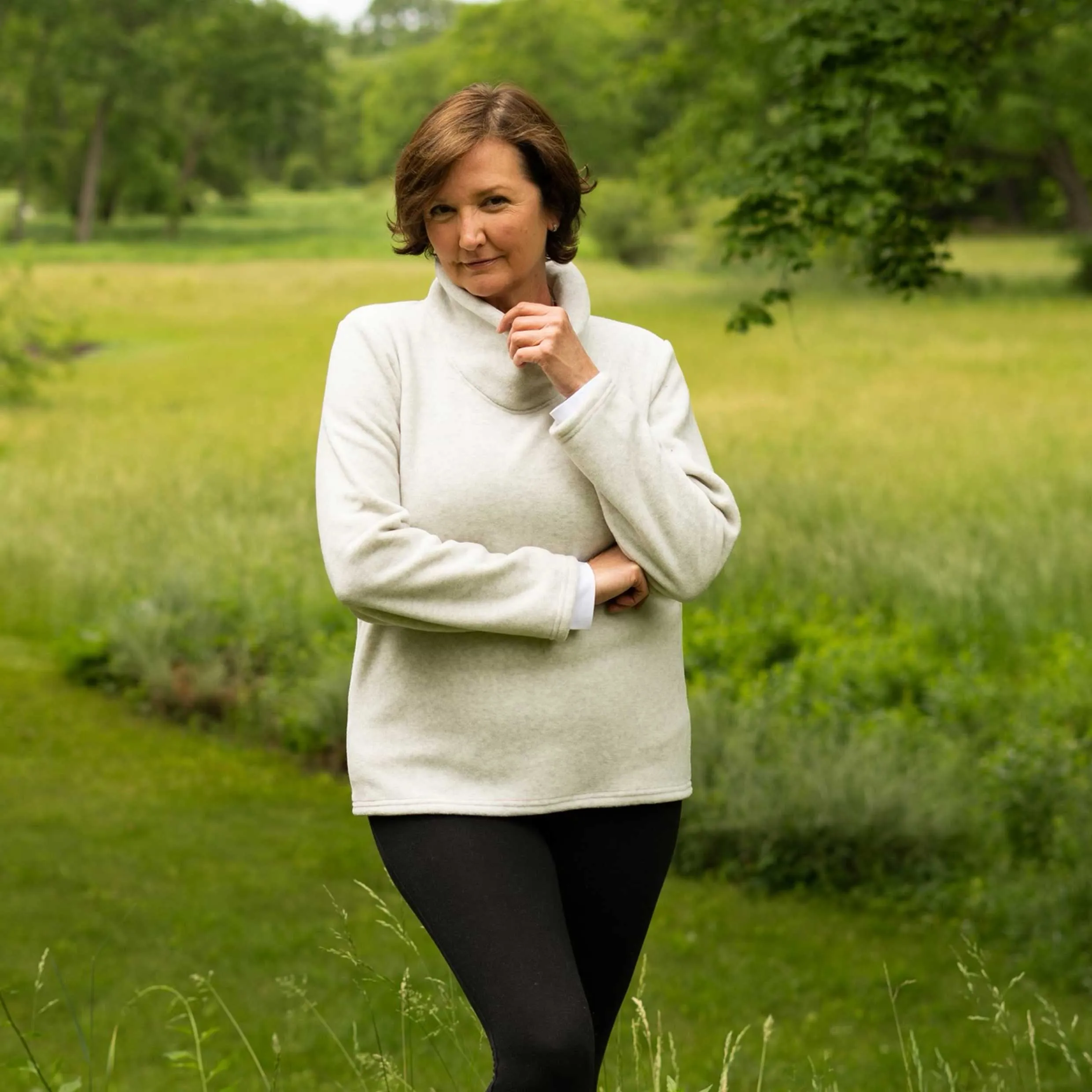 Cowl Neck Fleece Pullover
