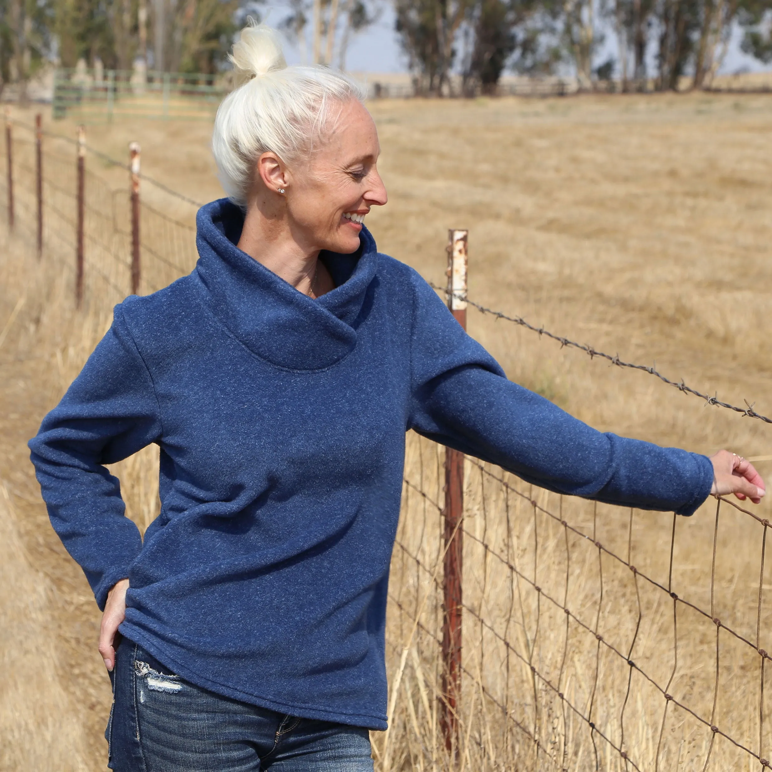 Cowl Neck Fleece Pullover