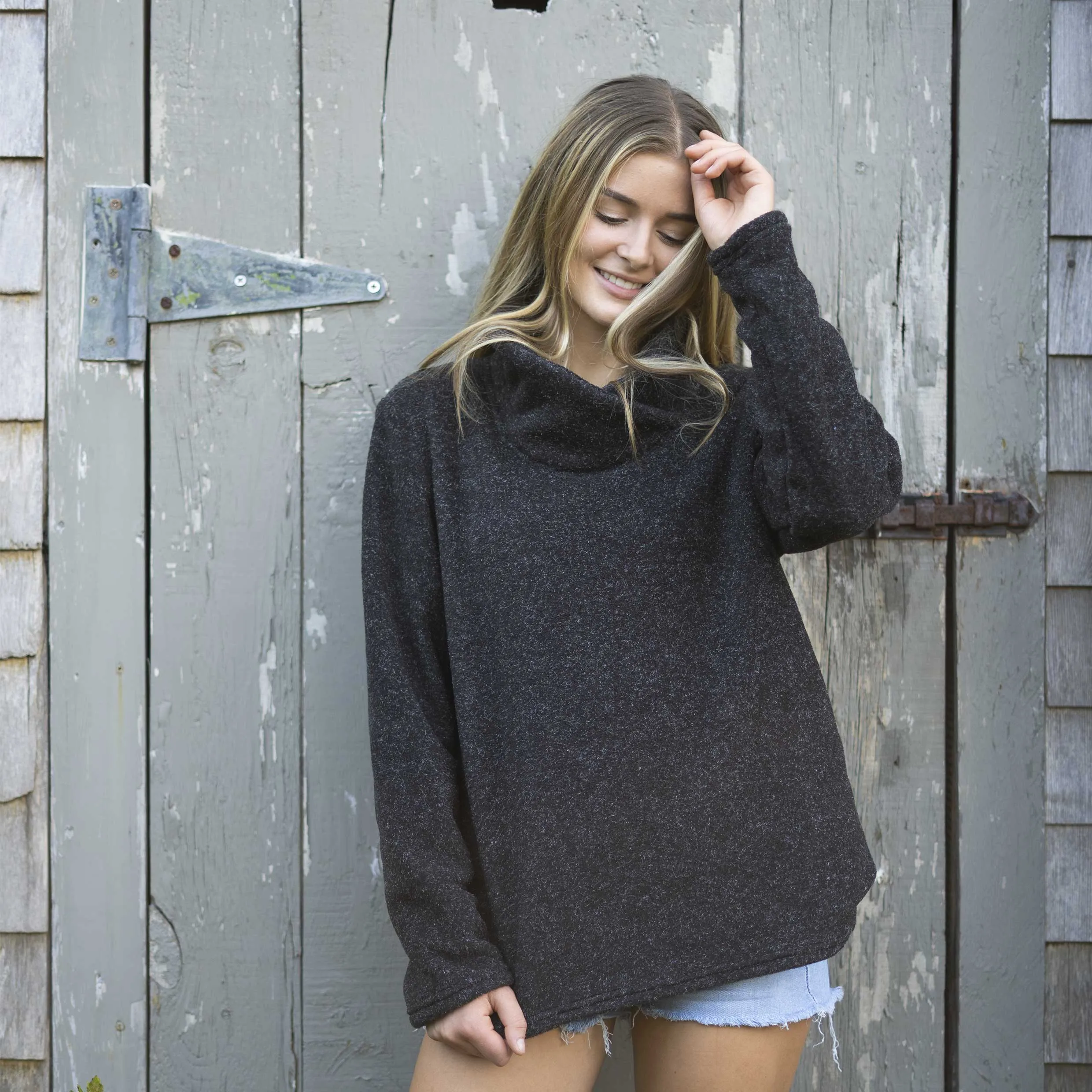 Cowl Neck Fleece Pullover